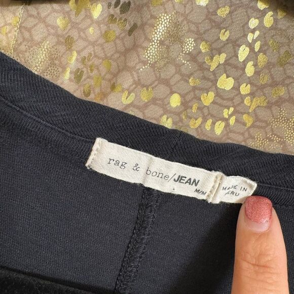 Rag & Bone Jeans New York The Vee Basic Black T-Shirt Medium - Picture 3 of 9